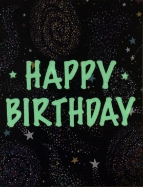 Galaxy Vinyl Background
(glow-in-the-dark vinyl)
Happy Birthday Card
(partial light)